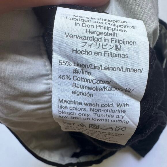 J.Crew Women’s 00 Scalloped Hem Shorts Linen Cotton Black Preppy 3.5” Inseam EUC - Picture 4 of 6